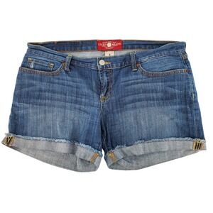 Lucky Brand Womens 8‎ 29 Mid Rise Riley Jean Shorts Blue Medium Wash Pre-Owned